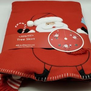 NEW Santa Red Christmas Tree Skirt 48" Holiday Home